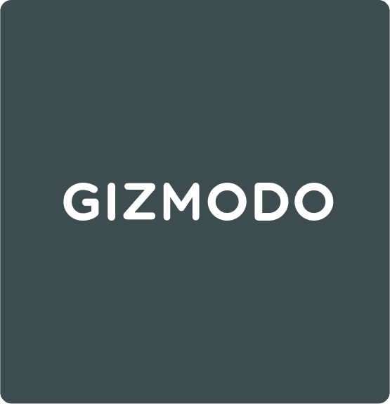 GIZMODO logo: white uppercase letters centered on a dark teal rounded-square background.